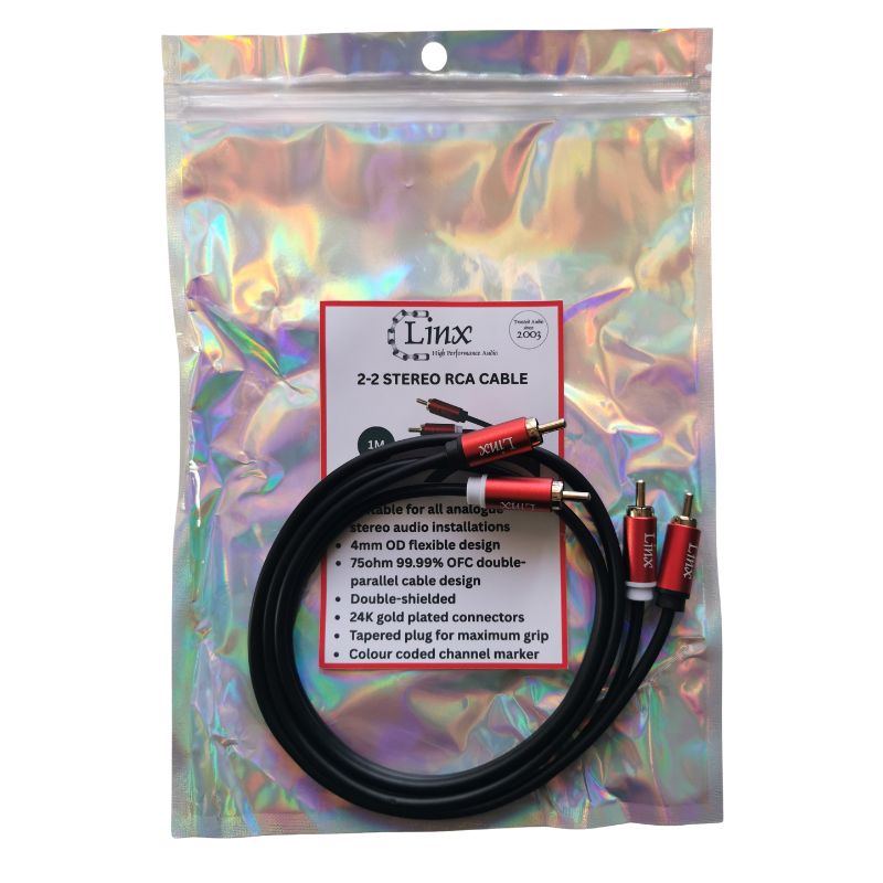 Linx 2-2 RCA Analogue Interconnect Cable – Gold-Plated - Ultra Sound & Vision