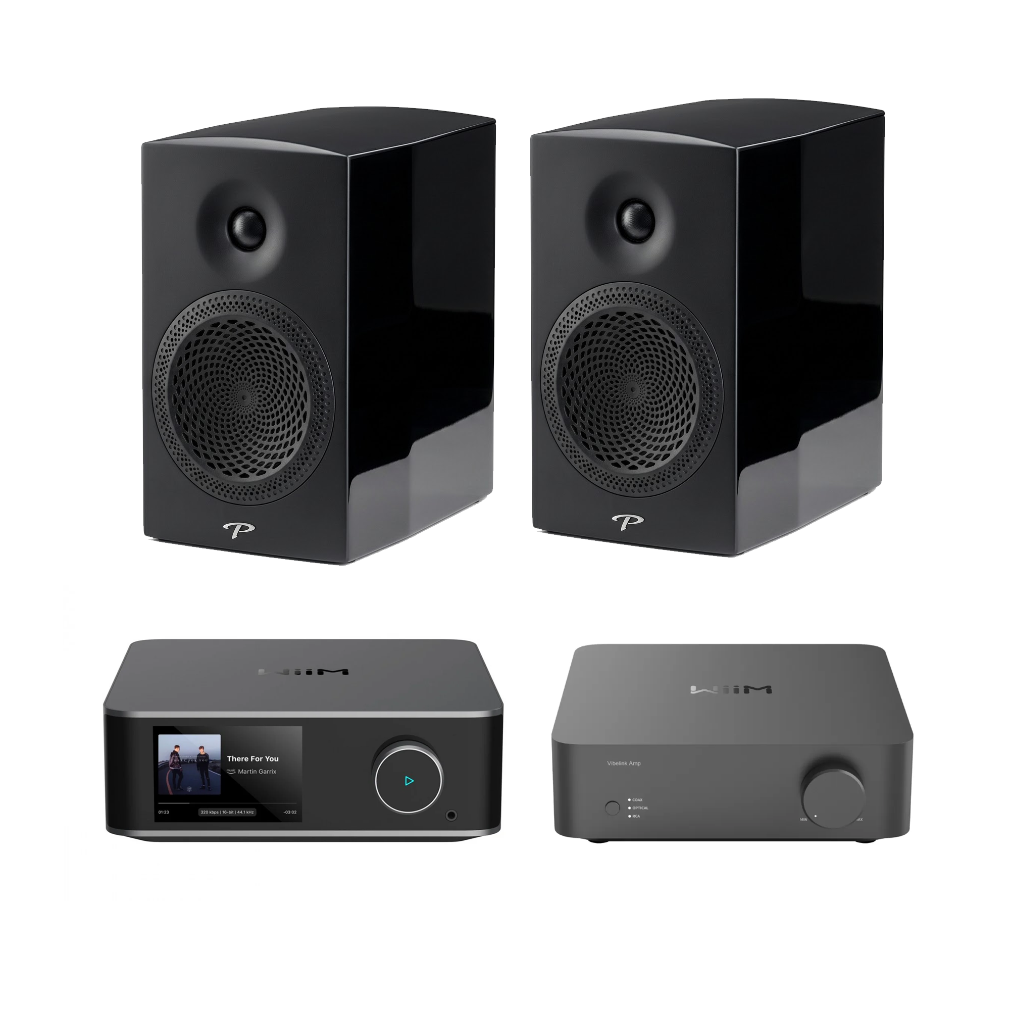 Paradigm Premier 200B (Gloss Black) + WiiM Amp Ultra + WiiM Vibelink Amp