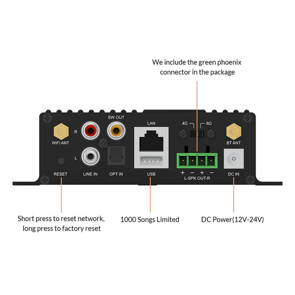 Arylic SA100 50W x 2 Wireless On-Wall Amplifier - Ultra Sound & Vision
