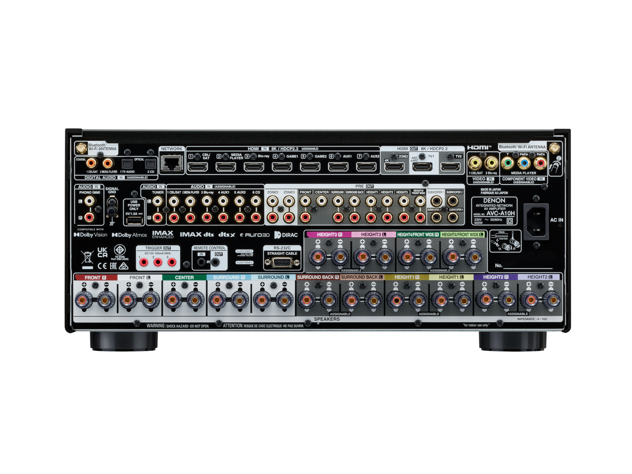 Denon AVC-A10H AV Amplifier - 8K AV Receiver with HEOS - Ultra Sound & Vision