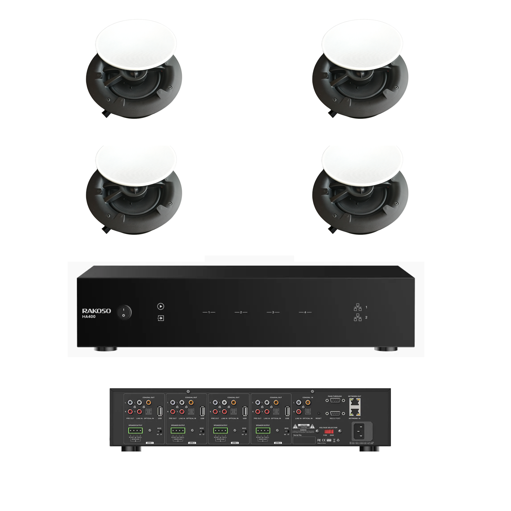 Arylic HA400 & Arylic L6 4-Zone Speaker System - Ultra Sound & Vision