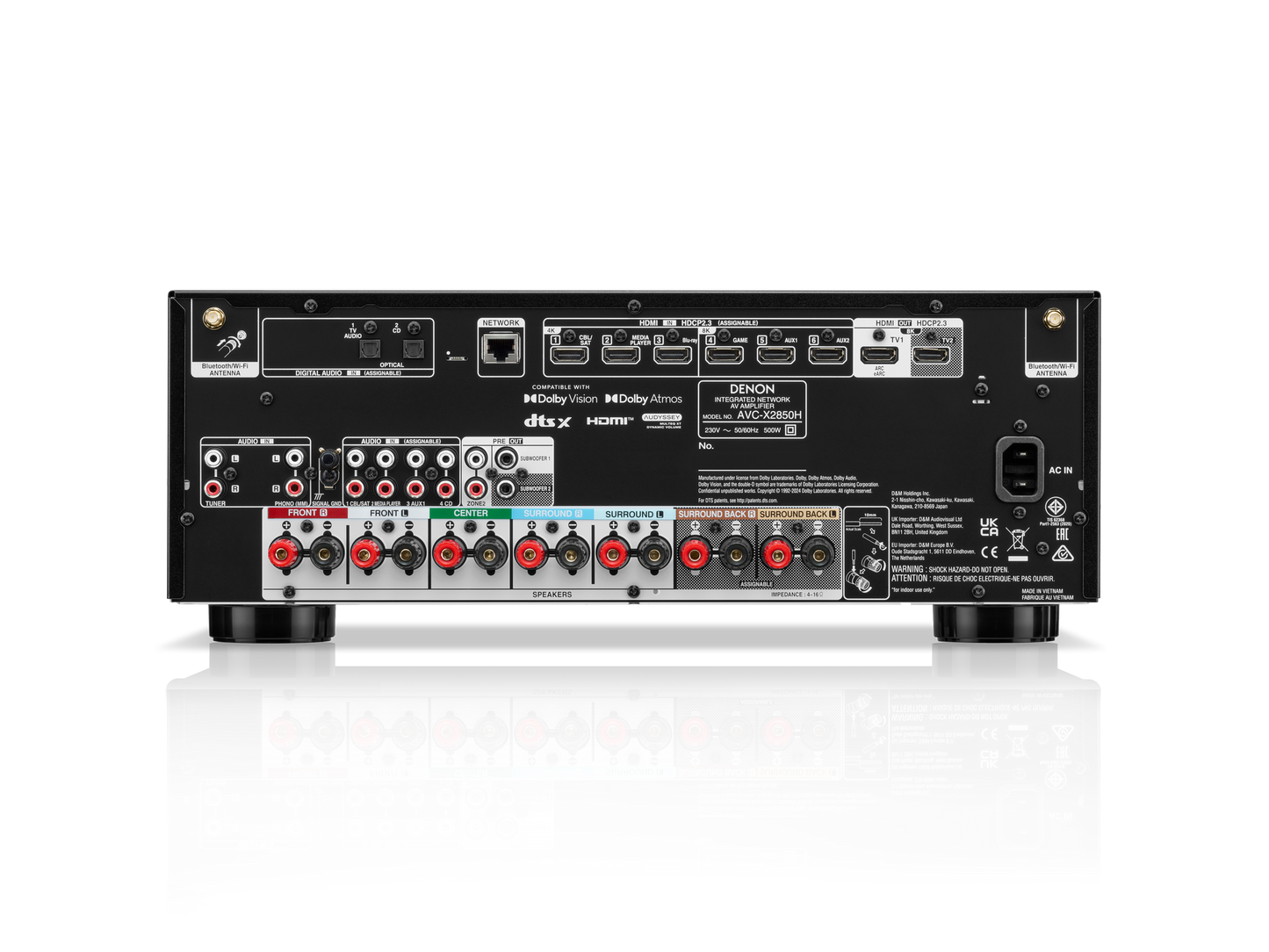 Denon AVC-X2850H 7.2 Channel 8K AV Receiver with HEOS Built-in