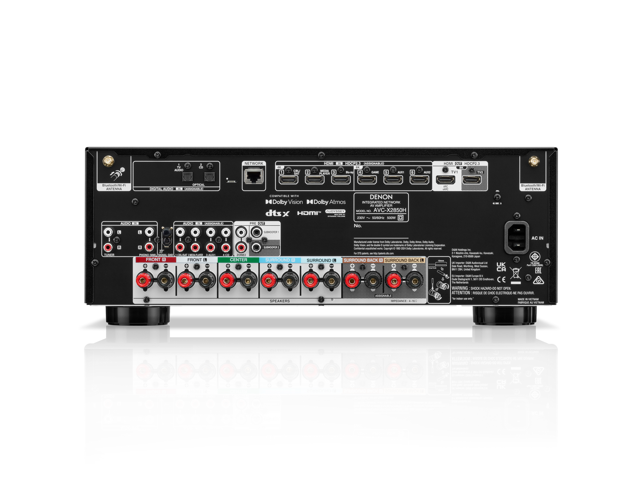 Denon AVC-X2850H 7.2 Channel 8K AV Receiver with HEOS Built-in