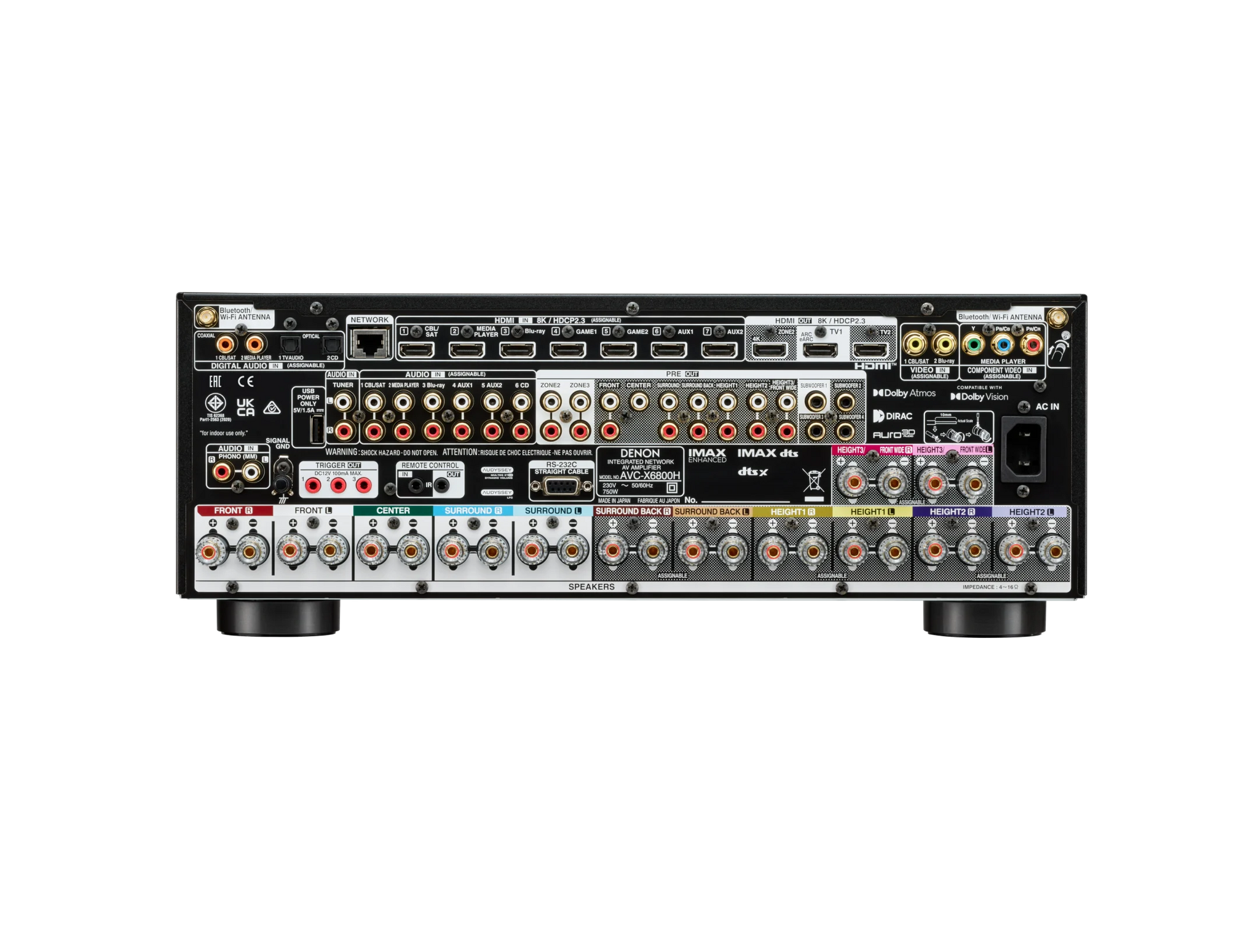 Denon AVC-X6800H 11.4-Channel 8K AV Receiver with HEOS Built-in - Ultra Sound & Vision