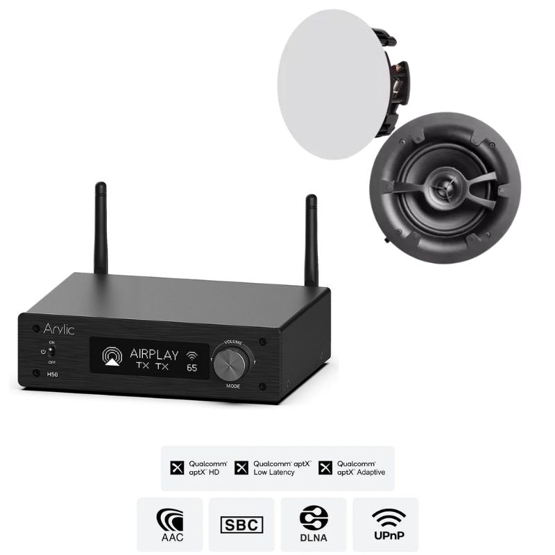 Arylic H50 Amplifier +Linx L6V2 In-Ceiling Speaker (Pair)