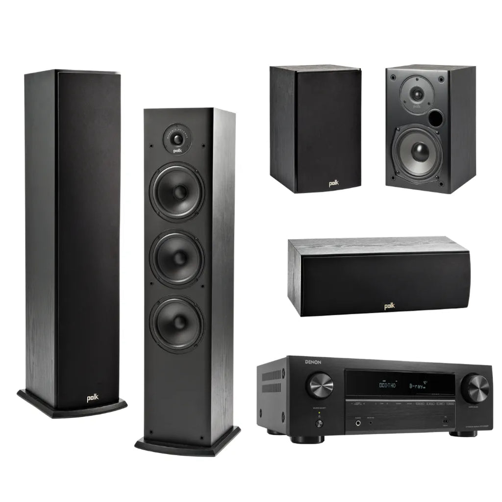 Polk Audio T-Series 5.0 Home Theater System with Denon AVR-X580BT - Ultra Sound & Vision