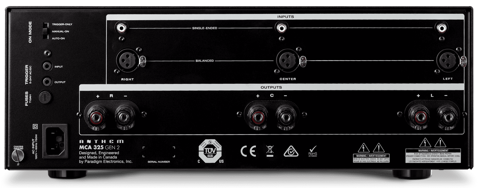 Anthem MCA 325 Gen2 3 Channel Power Amplifier - Ultra Sound & Vision
