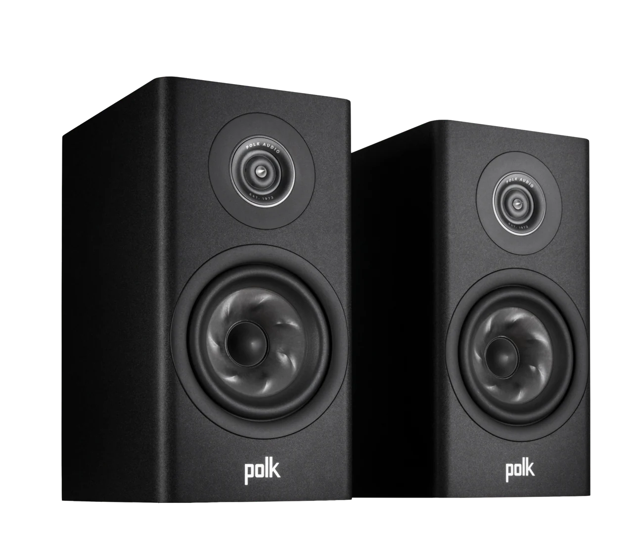 Polk Audio R100 Bookshelf Speakers + Pro Amplifier Bundle – Black - Ultra Sound & Vision