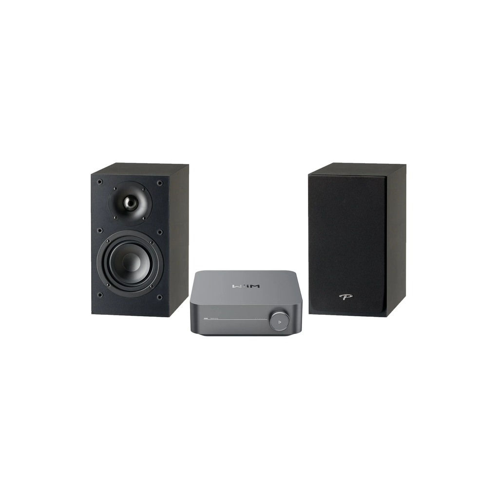 Paradigm Monitor SE Atom & WiiM Amp Bundle - Compact Hi-Fi System (Matte Black/Grey) - Ultra Sound & Vision