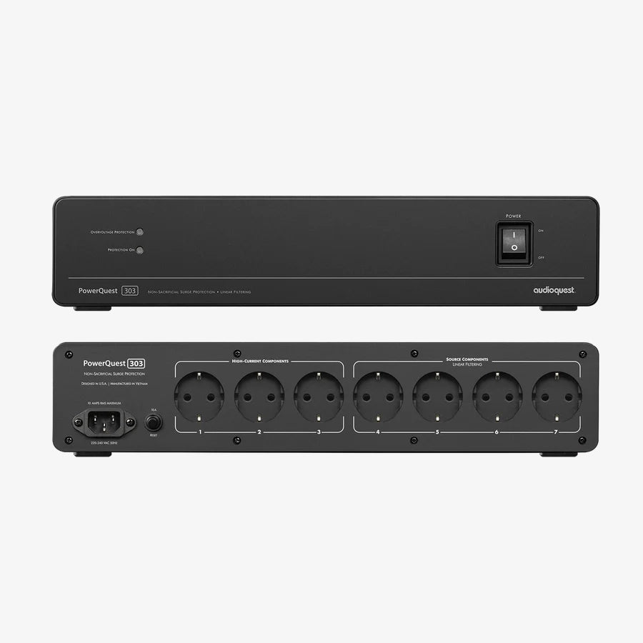 Audioquest PowerQuest 303 12-Outlet Power Conditioner &amp; Non-Sacrificial Surge Protector - Ultra Sound & Vision