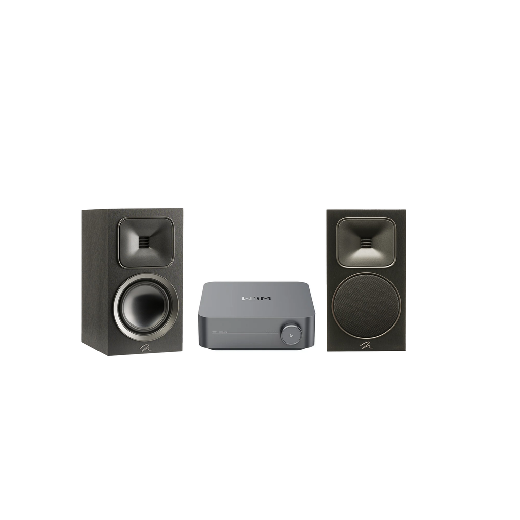MartinLogan Foundation B1 & WiiM Amp Bundle - Complete Hi-Fi System (Black/Grey) - Ultra Sound & Vision