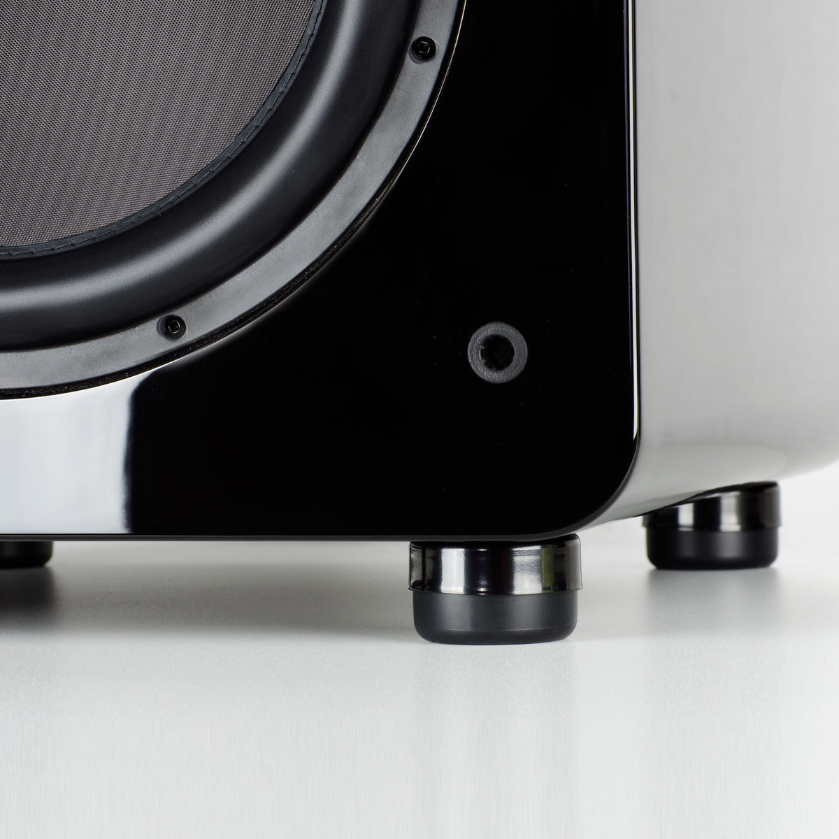 SVS SoundPath isolation feet installed on a subwoofer