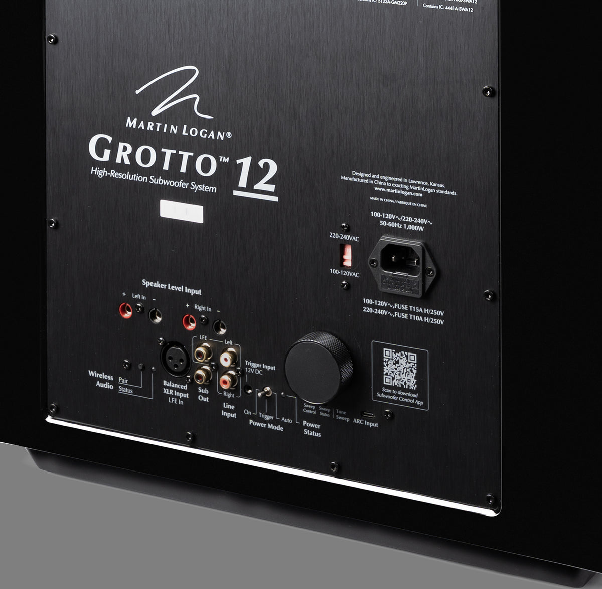 MartinLogan Grotto 12 Subwoofer connections - Ultra Sound & Vision