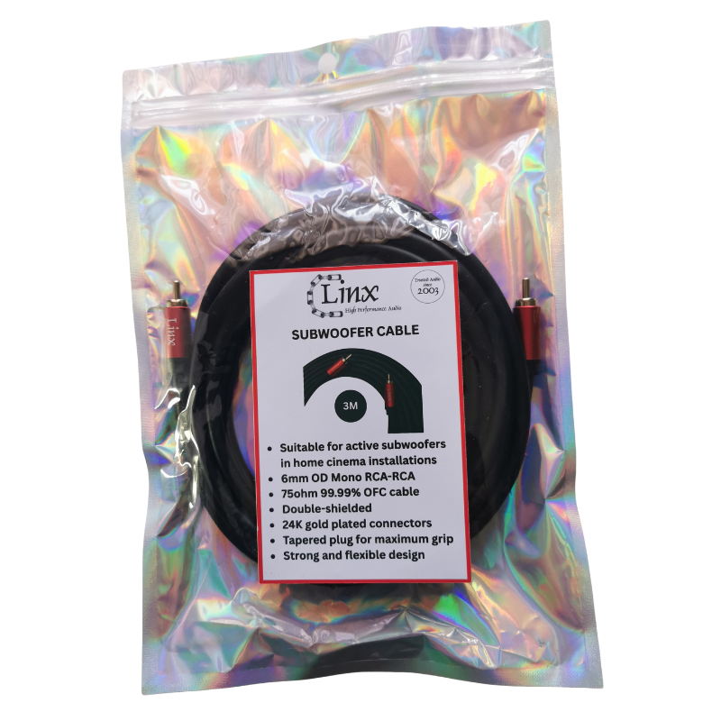 Linx Mono Subwoofer Cable – RCA to RCA Gold-Plated - Ultra Sound & Vision
