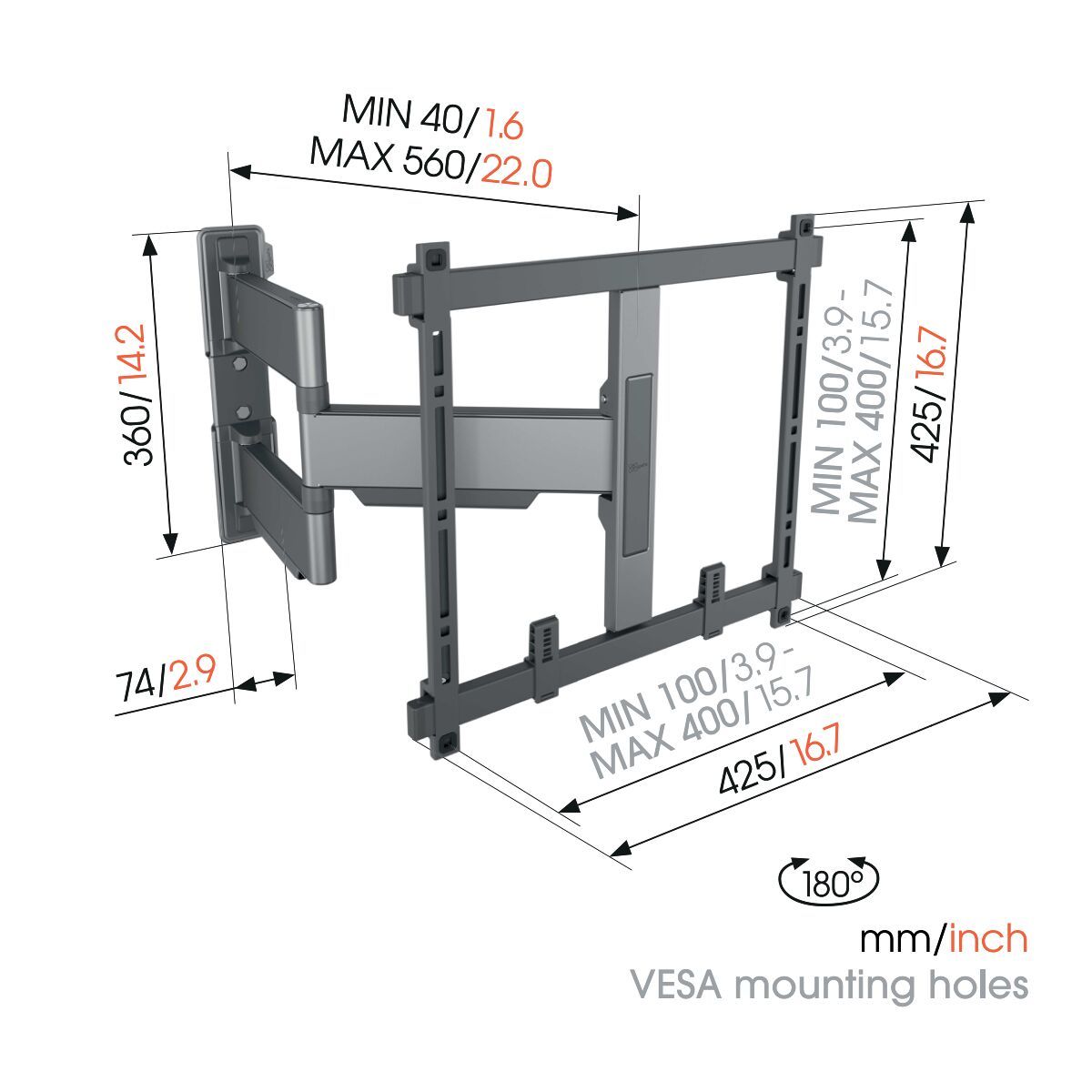 Vogels TVM 5445 Full-Motion TV Wall Mount - Ultra Sound & Vision