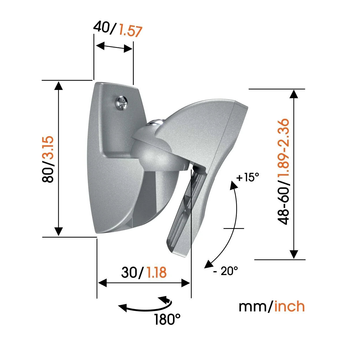 Vogel's VLB 500 Universal Speaker Wall Mount Bracket — Pair