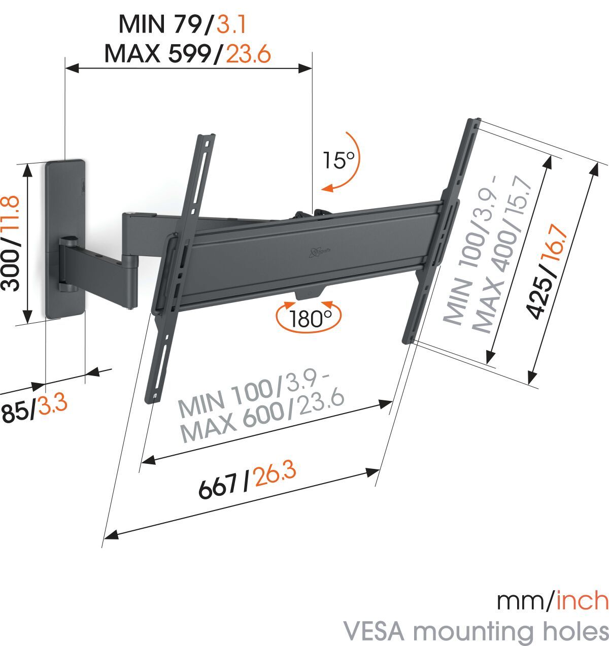 Vogels TVM 1645 Full-Motion TV Wall Mount - Ultra Sound & Vision