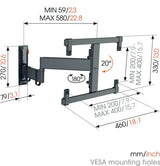 Vogel's TVM 3465 Full-Motion TV Wall Mount | Black | 32"–65" - Ultra Sound & Vision