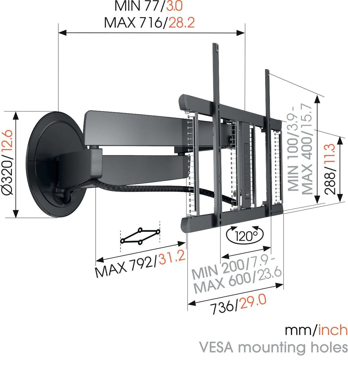 Vogels TVM 7675 Motorized TV Wall Mount - Ultra Sound & Vision