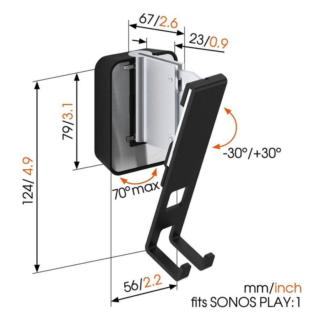 Sonos Play 1 Wall Bracket - Ultra Sound & Vision