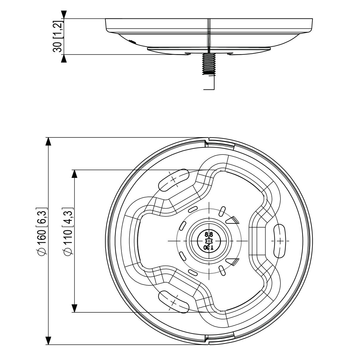 Vogels PUC 1011 Fixed Ceiling Plate Bracket - Ultra Sound & Vision