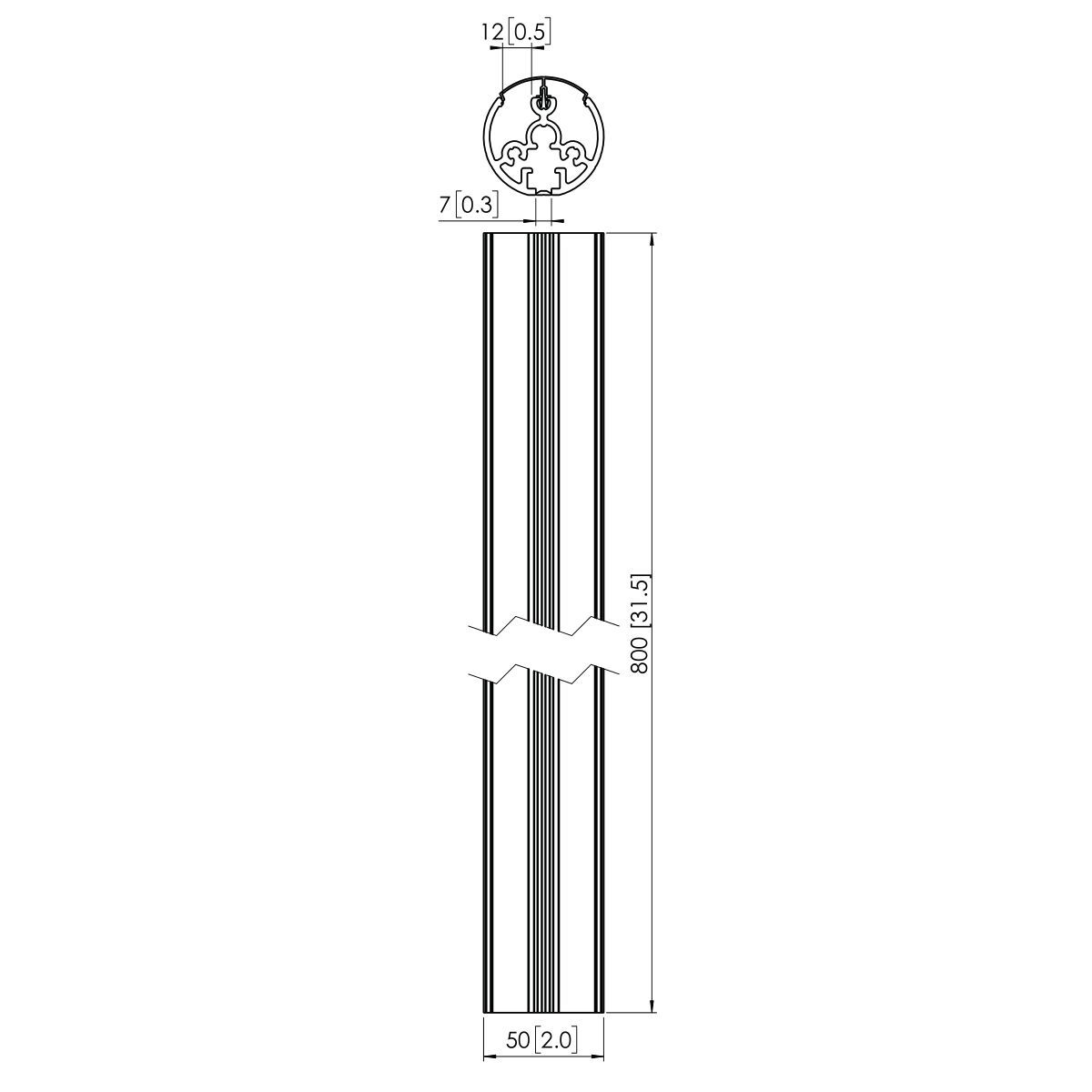 Vogels PUC 2108 80 cm Pole - Ultra Sound & Vision