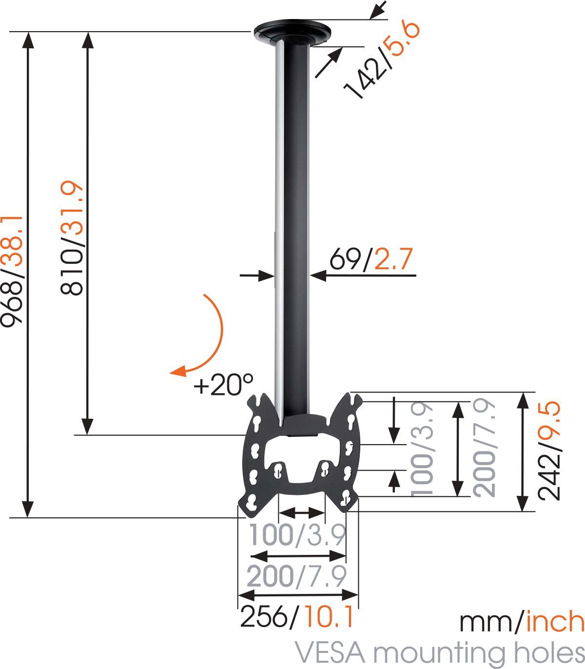 Vogels EFC 6215 TV Ceiling Mount Bracket - Ultra Sound & Vision